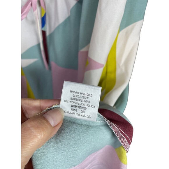 Modcloth As You Love It Ruffle Geometric Dress Boho Retro Party Cocktail Dress M - Picture 5 of 9